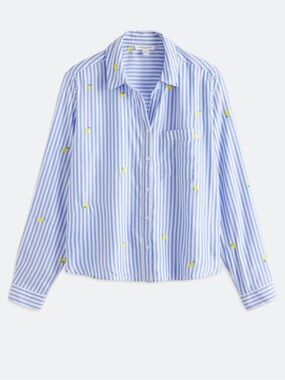 beachlunchlounge Caitlin Button Down Shirt in Blue l Blue and White Striped